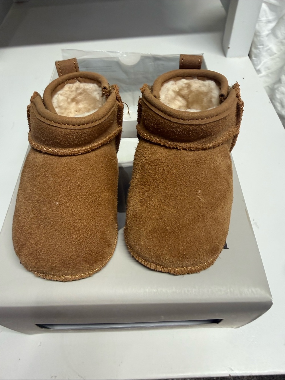 UGG Chestnut Baby Shearling-Lined Moccasin Slippers